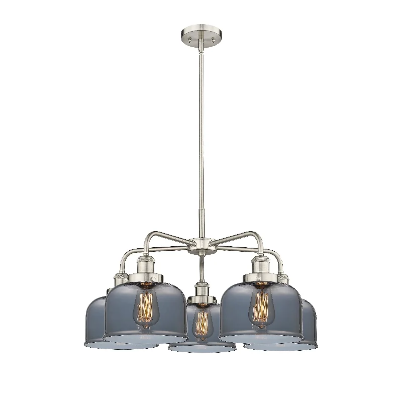 Victorian - Inspired Chandeliers with Ornate DetailsVictorian - Inspired Chandeliers with Ornate DetailsInnovations Downtown Urban 916-5CR-SN-G73 Chandelier Light - Satin Nickel