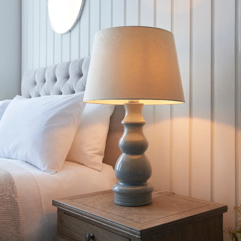 Glass Floor Lamp with Frosted Shades for Soft Diffused LightLavender Pixie 1Lt Indoor Table Lamp In Blue Grey Glaze, Satin Nickel Plate & Ivory Linen Fabric Finish Glass Floor Lamp with Frosted Shades for Soft Diffused LightLavender Pixie 1Lt Indoor Table Lamp In Blue Grey Glaze, Satin Nickel Plate & Ivory Linen Fabric Finish