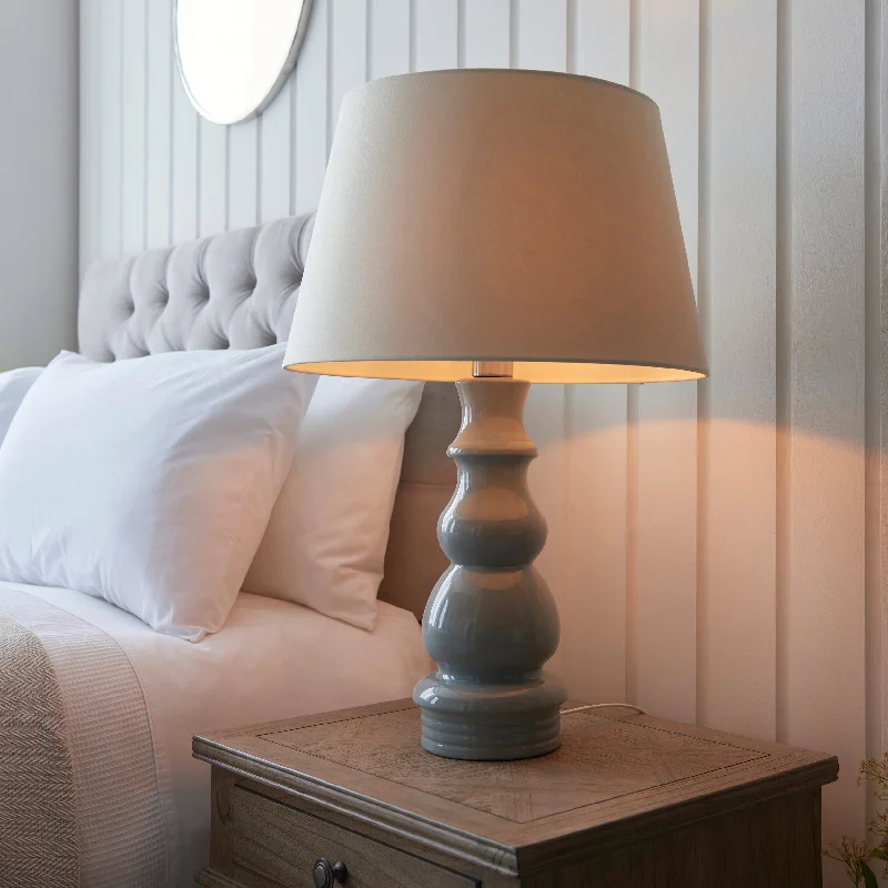 Metal Floor Lamp with a Matte Black Finish for a Sleek LookLavender Pixie 1Lt Indoor Table Lamp In Blue Grey Glaze, Satin Nickel Plate & Ivory Linen Fabric Finish Metal Floor Lamp with a Matte Black Finish for a Sleek LookLavender Pixie 1Lt Indoor Table Lamp In Blue Grey Glaze, Satin Nickel Plate & Ivory Linen Fabric Finish
