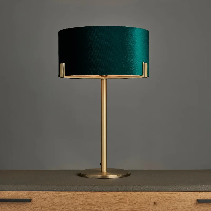 Wood Floor Lamp with Natural Grain for a Warm and Organic FeelMeadowlark 1Lt Indoor Table Lamp In Matt Antique Brass Plate & Green Velvet Finish Wood Floor Lamp with Natural Grain for a Warm and Organic FeelMeadowlark 1Lt Indoor Table Lamp In Matt Antique Brass Plate & Green Velvet Finish