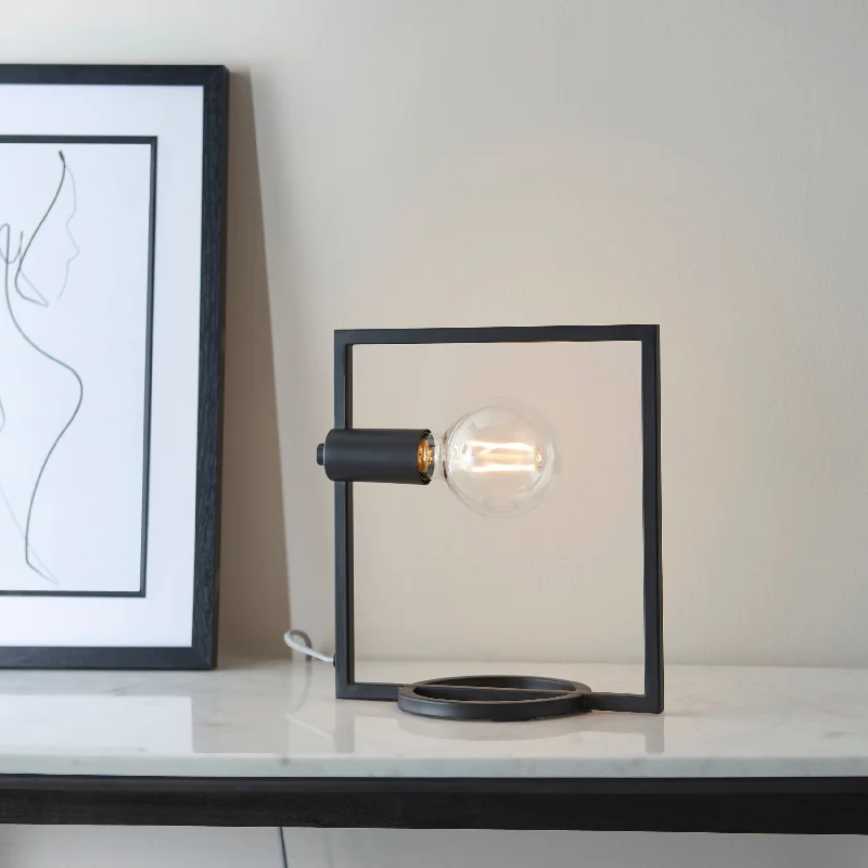 Glass Floor Lamp with Frosted Shades for Soft Diffused LightQuadro 1Lt Indoor Table Lamp In Matt Black Finish Glass Floor Lamp with Frosted Shades for Soft Diffused LightQuadro 1Lt Indoor Table Lamp In Matt Black Finish