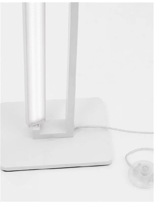 Smart Floor Lamp with Voice Control and Bluetooth ConnectivityLIN Sandy White Aluminium & Acrylic Rotating Short Linear Floor Light - ID 10360