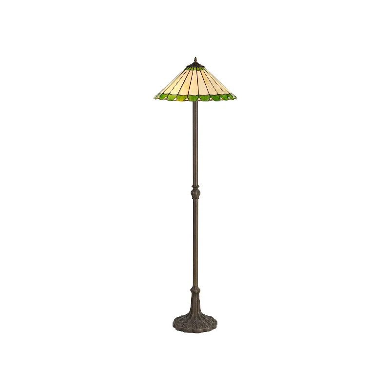 Bohemian Inspired Floor Lamp for Eclectic Home DecorNelson Lighting NLK02589 Umbrian 2 Light Leaf Design Floor Lamp With 40cm Tiffany Shade Green/Chrome/Brass Bohemian Inspired Floor Lamp for Eclectic Home DecorNelson Lighting NLK02589 Umbrian 2 Light Leaf Design Floor Lamp With 40cm Tiffany Shade Green/Chrome/Brass