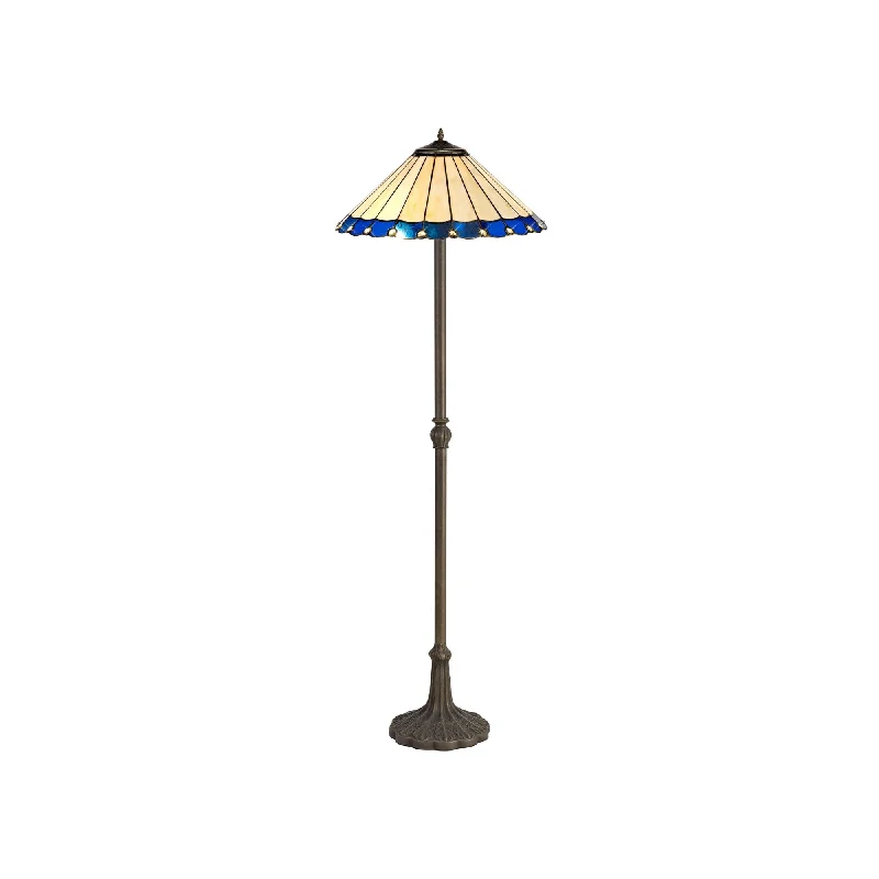 Metal Floor Lamp with a Matte Black Finish for a Sleek LookNelson Lighting NLK03249 Umbrian 2 Light Leaf Design Floor Lamp With 40cm Tiffany Shade Blue/Chrome/Brass Metal Floor Lamp with a Matte Black Finish for a Sleek LookNelson Lighting NLK03249 Umbrian 2 Light Leaf Design Floor Lamp With 40cm Tiffany Shade Blue/Chrome/Brass