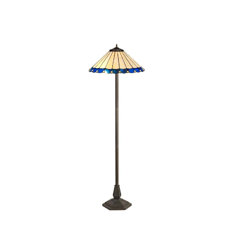 Smart Floor Lamp with Voice Control and Bluetooth ConnectivityNelson Lighting NLK03239 Umbrian 2 Light Octagonal Floor Lamp With 40cm Tiffany Shade Blue/Chrome/Antique Brass Smart Floor Lamp with Voice Control and Bluetooth ConnectivityNelson Lighting NLK03239 Umbrian 2 Light Octagonal Floor Lamp With 40cm Tiffany Shade Blue/Chrome/Antique Brass