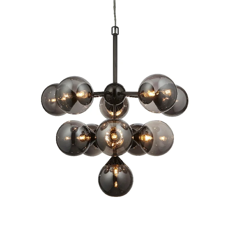 Adjustable Height Floor Lamp for Versatile Lighting NeedsOscar 11 Light Black Pendant - Smoked Glass Shades Adjustable Height Floor Lamp for Versatile Lighting NeedsOscar 11 Light Black Pendant - Smoked Glass Shades