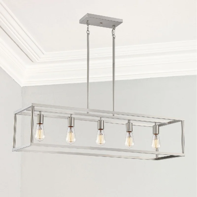 Chandeliers with Pendant Lights for a Stylish LookChandeliers with Pendant Lights for a Stylish LookQuentin Designs Five Light Island Chandelier Isabella Brushed Nick - Exact Size