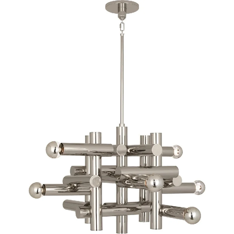 Chandeliers with Metal Frames in Black FinishChandeliers with Metal Frames in Black FinishRobert Abbey S906 Eight Light Chandelier Jonathan Adler Milano Po - One Size