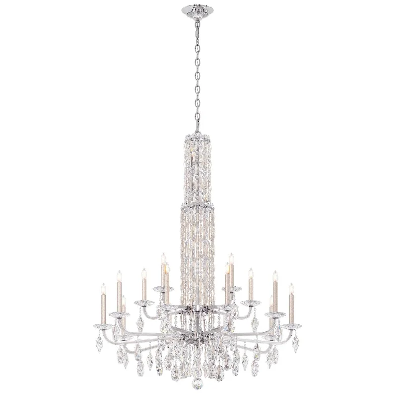 Ceiling - Mounted Chandeliers for Standard CeilingsCeiling - Mounted Chandeliers for Standard CeilingsSarella 15 Light Chandelier in White with Crystal Heritage Crystal - One Size