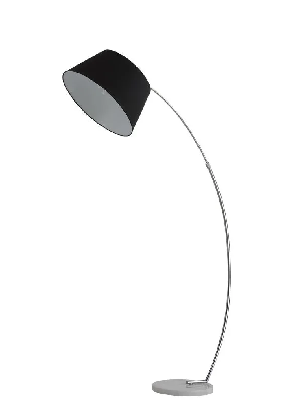 Adjustable Height Floor Lamp for Versatile Lighting NeedsSatin Nickel Finish Arced Extendable Standard Lamp With Marble Base & Grey Shade - ID 8526 Adjustable Height Floor Lamp for Versatile Lighting NeedsSatin Nickel Finish Arced Extendable Standard Lamp With Marble Base & Grey Shade - ID 8526