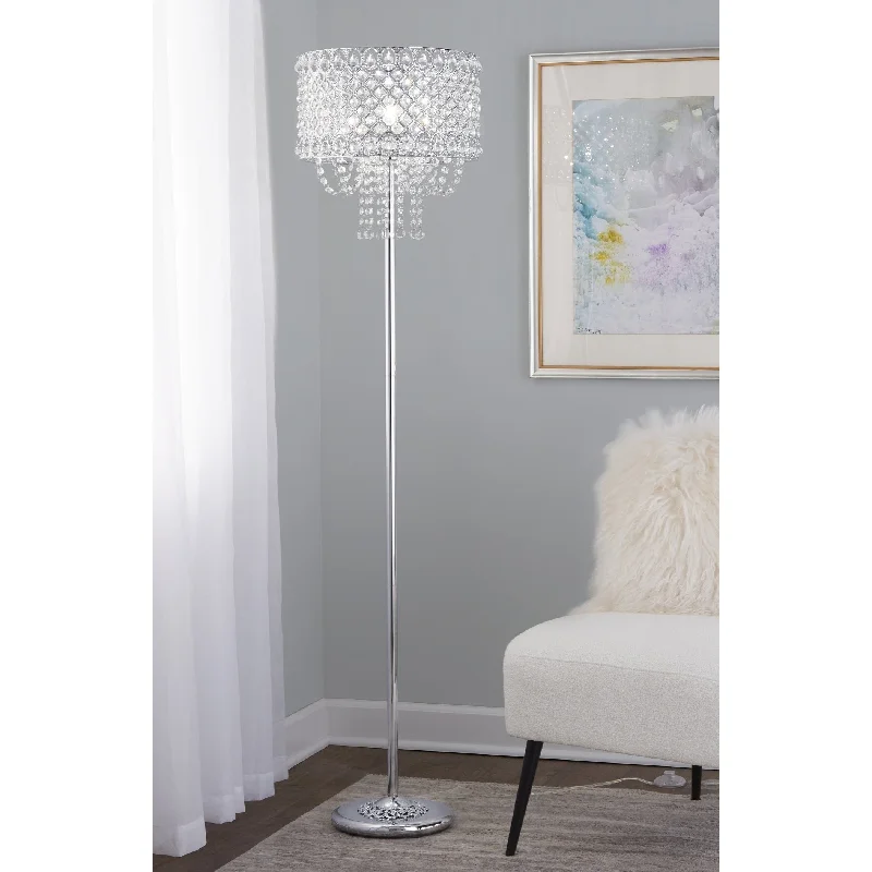 Bohemian Inspired Floor Lamp for Eclectic Home DecorSilver Orchid Danya 60" Metal Floor Lamp with Clear Crystals Bohemian Inspired Floor Lamp for Eclectic Home DecorSilver Orchid Danya 60" Metal Floor Lamp with Clear Crystals