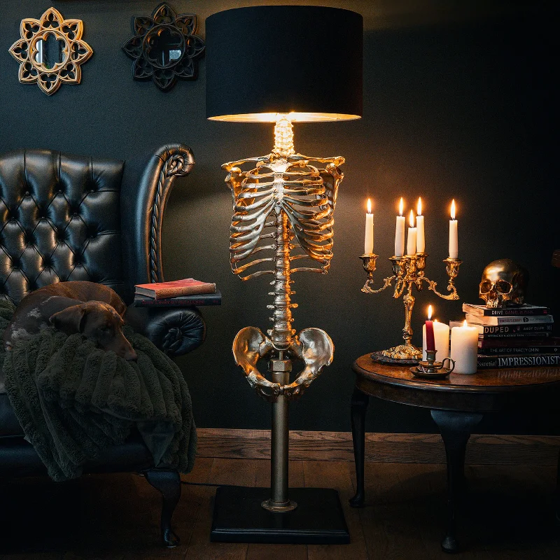 Marble Base Floor Lamp for a Touch of LuxuryThe Gold Skeleton Floor Lamp by The Blackened Teeth Marble Base Floor Lamp for a Touch of LuxuryThe Gold Skeleton Floor Lamp by The Blackened Teeth