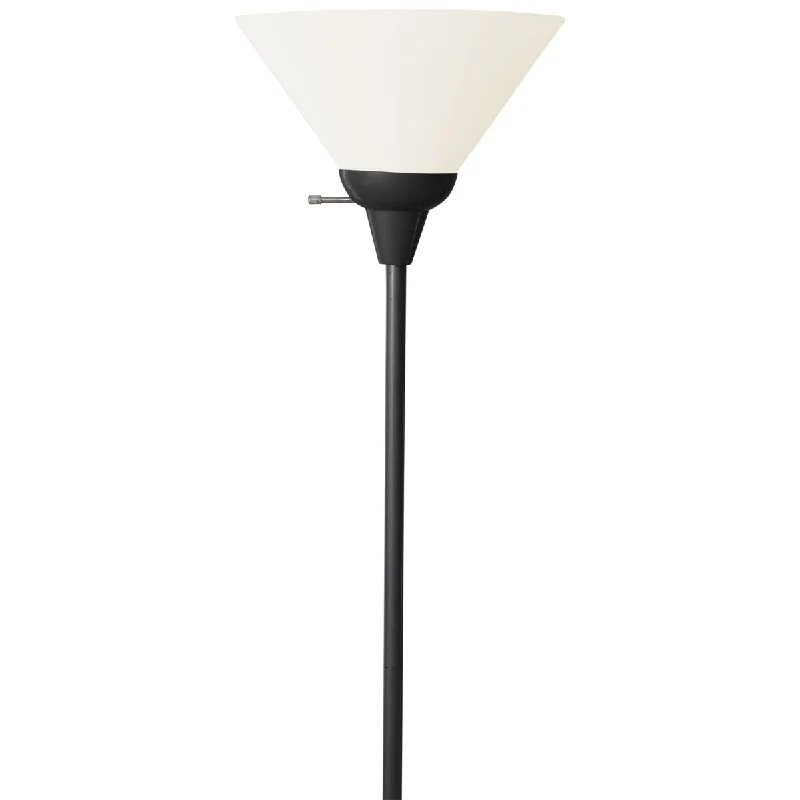 Industrial Style Floor Lamp with Exposed Bulbs for Loft ApartmentsWatt Floor Lamp With White Shade (Black) - 70" Industrial Style Floor Lamp with Exposed Bulbs for Loft ApartmentsWatt Floor Lamp With White Shade (Black) - 70"