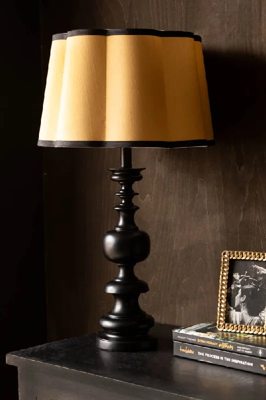metal table lamps with a matte black finish for a sleek appearanceBlack Resin Turned Table Lamp Base