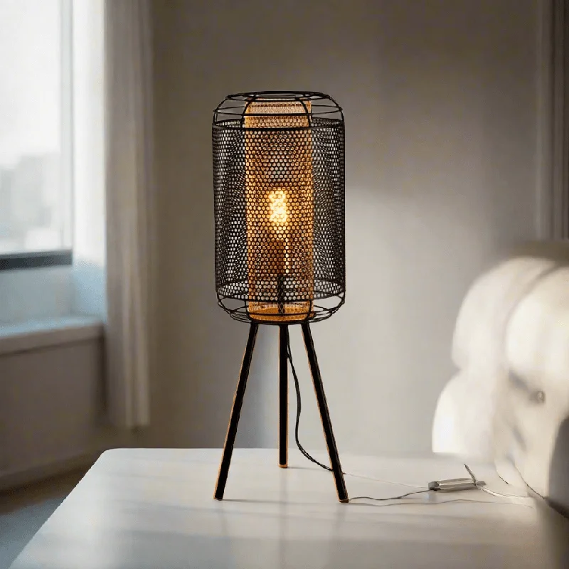Scandinavian Style Ceiling Lights with Light Wood AccentsScandinavian Style Ceiling Lights with Light Wood AccentsBoston Table Lamp Black and Gold Mesh