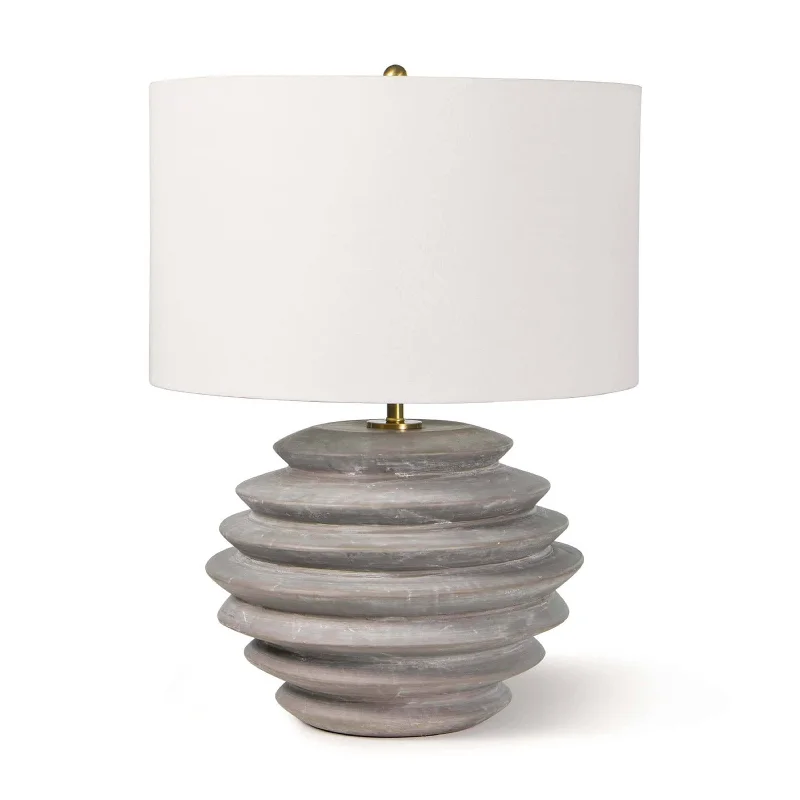 leather table lamps with a distressed texture for a rugged charmCANYON LAMP