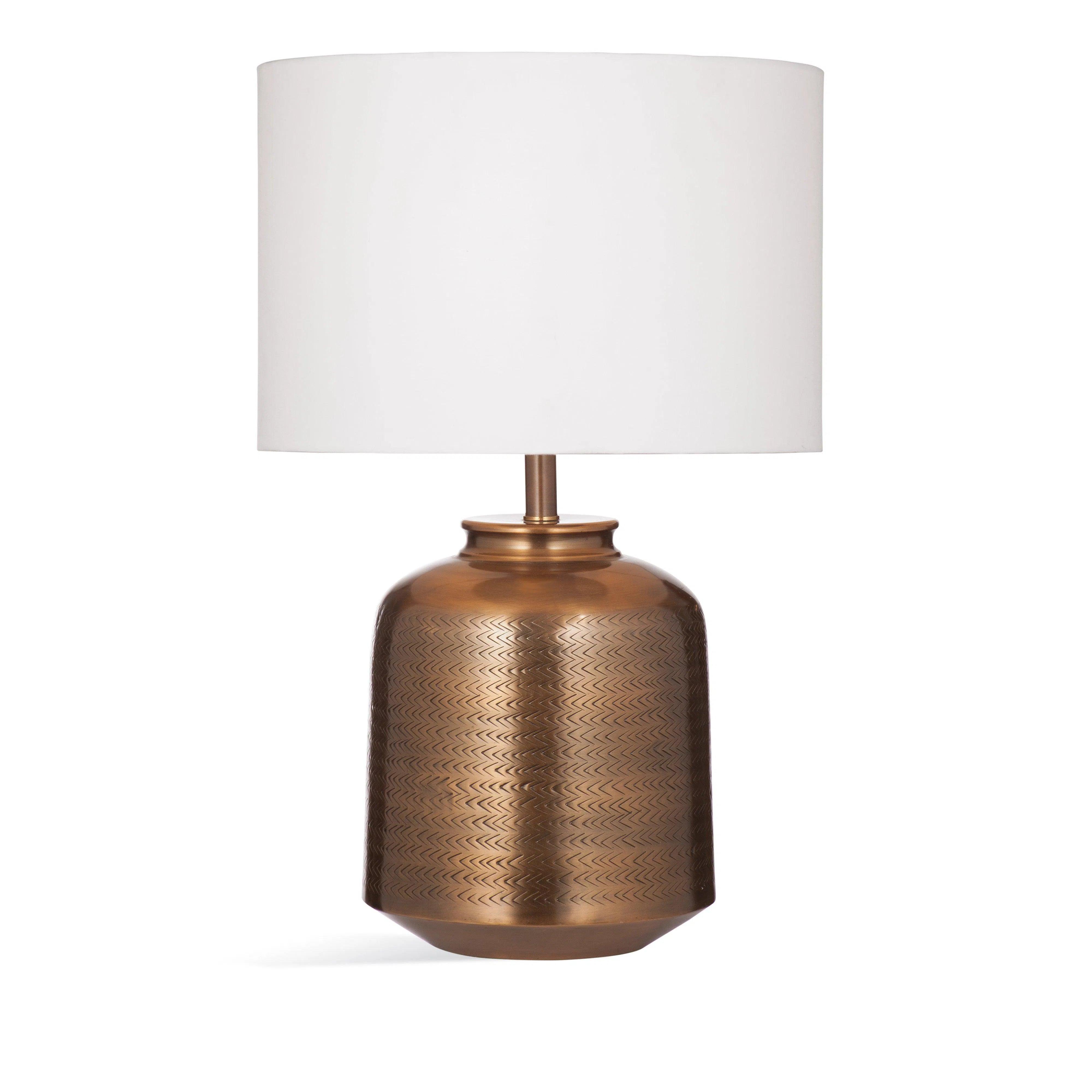 art deco table lamps with geometric shapes for a retro touchYolo Aluminum Brown Table Lamp